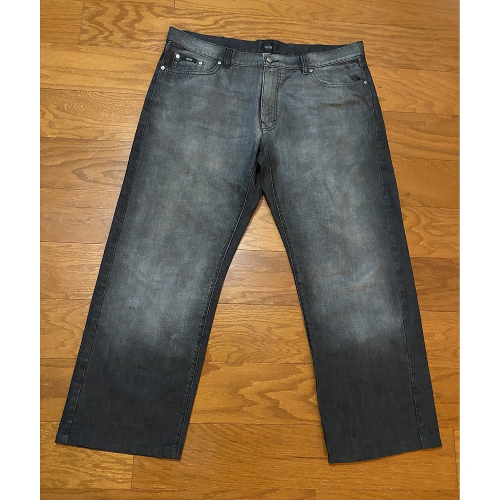 Hugo Boss‎ Jeans Men's 40x34 Black Straight Leg Texas 26002 Excellent Condition